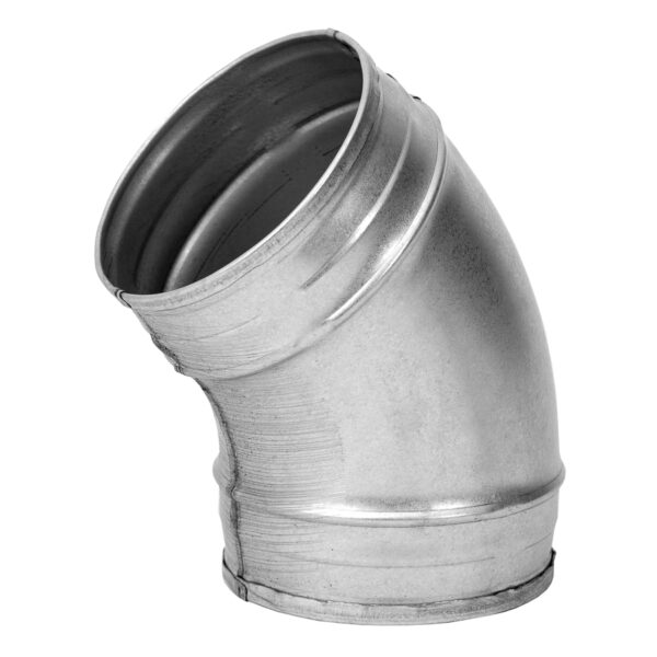 Ilmanvaihto käyrä 125mm 45° metalli-, ilman tiivisteitä