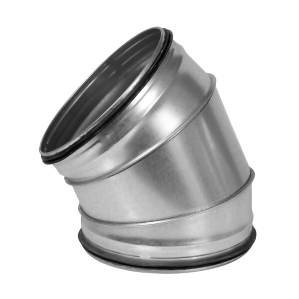 Ilmanvaihto käyrä 250mm 60° metalli, kanssa tiivisteet